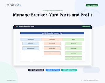 Excel Vehicle Dismantling System for Breakers and Parts Inventory