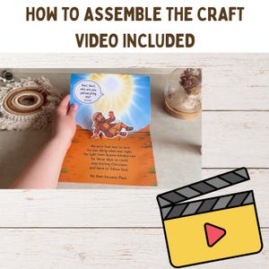 Bible pop-up craft printable includes step-by-step video tutorial for easy Sunday school and homeschool assembly