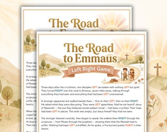 Left Right Road to Emmaus Game | Printable Easter Bible Story Activity | Sunday School Homeschool Kids