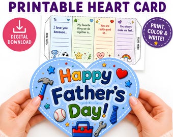 Bastelvorlage zum Ausdrucken und Falten für Kinder zum Vatertag, Christliches DIY-Geschenk zum Vatertag für Papa, Malvorlage für den Sonntagsunterricht