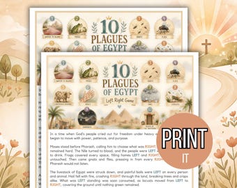 Die 10 Plagen Ägyptens: Bibel-Spiel „Links/Rechts“ | Druckbare Bibel-Spielvorlage | Aktivität für Sonntagsschule und Kirche für Kinder