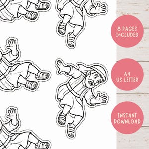 Printable coloring pages and craft pieces for Saul becomes Paul Bible activity with instant digital download included