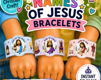 Names of Jesus Bracelet Craft Printable | Christian Preschool Sunday School Lesson | VBS Bible Activity for Kids | Light of the World