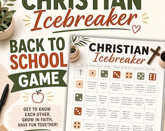 Back to School Christian Icebreaker Game for Teens, Printable Conversation Dice Game, Bible Fellowship Activity, Church Group Game