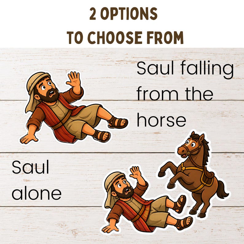 Saul to Paul craft printable includes two Bible story character options for interactive Christian preschool learning activities