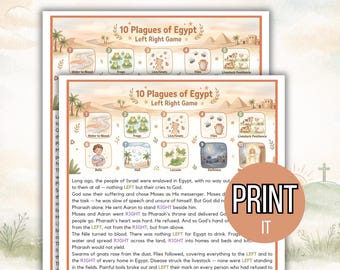 Die zehn Plagen Ägyptens: Ein Spiel, das die Geschichte erzählt und eine biblische Lektion für Kinder bietet. Ideal für die Sonntagsschule oder den Heimunterricht (zum Ausdrucken).