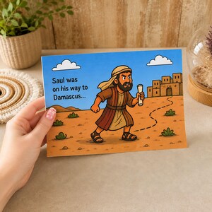 Printable Saul to Paul craft cover page for kindergarten Bible lesson about Saul traveling to Damascus