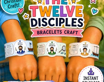 Jesus Calls His Disciples Bracelet Craft Printable | Go & Make Fishers of Men Bible Activity for Kids | Great Commission Sunday School