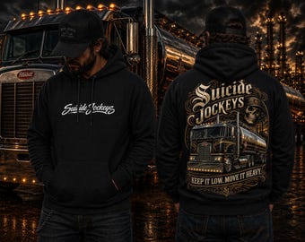 Suizid Jockeys Cabover Pete Hoodie, HeavyDuty Rig Grafik Hoodie,Fuel Hauler Scull und Tanker Grafik
