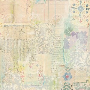 Afdrukbaar vintage bloemenbehang kortstondig | Ongewenst dagboekpapier | Directe digitale download