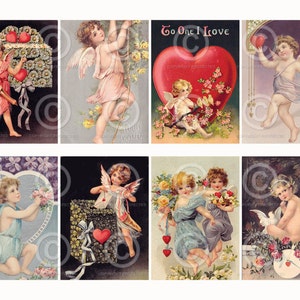 Druckbare Vintage Valentinstag Engel viktorianische Karten Ephemera | Junk Journal Fussy Schnitte | Sofortiger digitaler Download