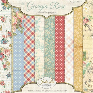 Druckbare Vintage Blumen Scrapbook Papiere | Junk Journal Seiten | Sofortiger digitaler Download