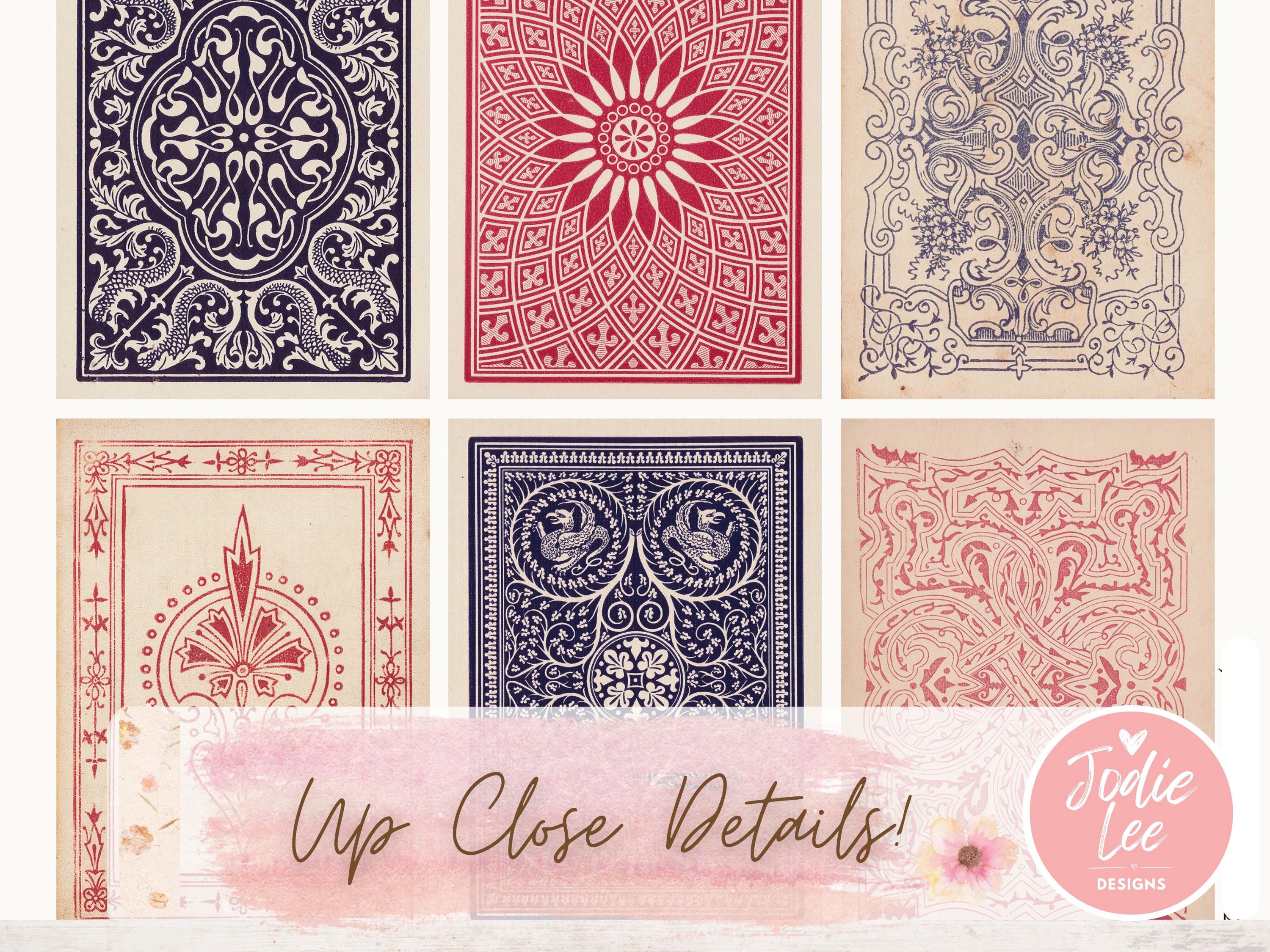 Simplicity Card Back Vintage Playing Card Backs: Printable Ephemera for Junk Journals ...