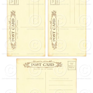 Printable Vintage Blank Postcards Ephemera | Junk Journal Fussy Cuts | Instant Digital Download