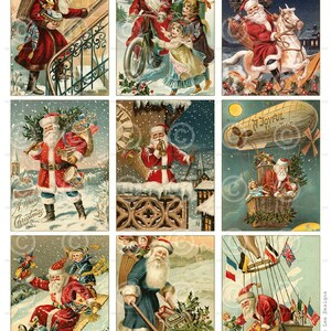 Printable Vintage Christmas Santa Cards Ephemera | Junk Journal Fussy Cuts | Instant Digital Download