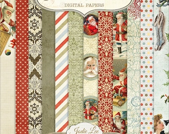 Printable Vintage Christmas Scrapbook Papers | Junk Journal Pages | Instant Digital Download