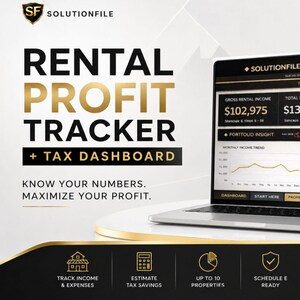 Rental Property Excel Tracker, Schedule E Spreadsheet, Landlord Income Expense Tool Digital Download