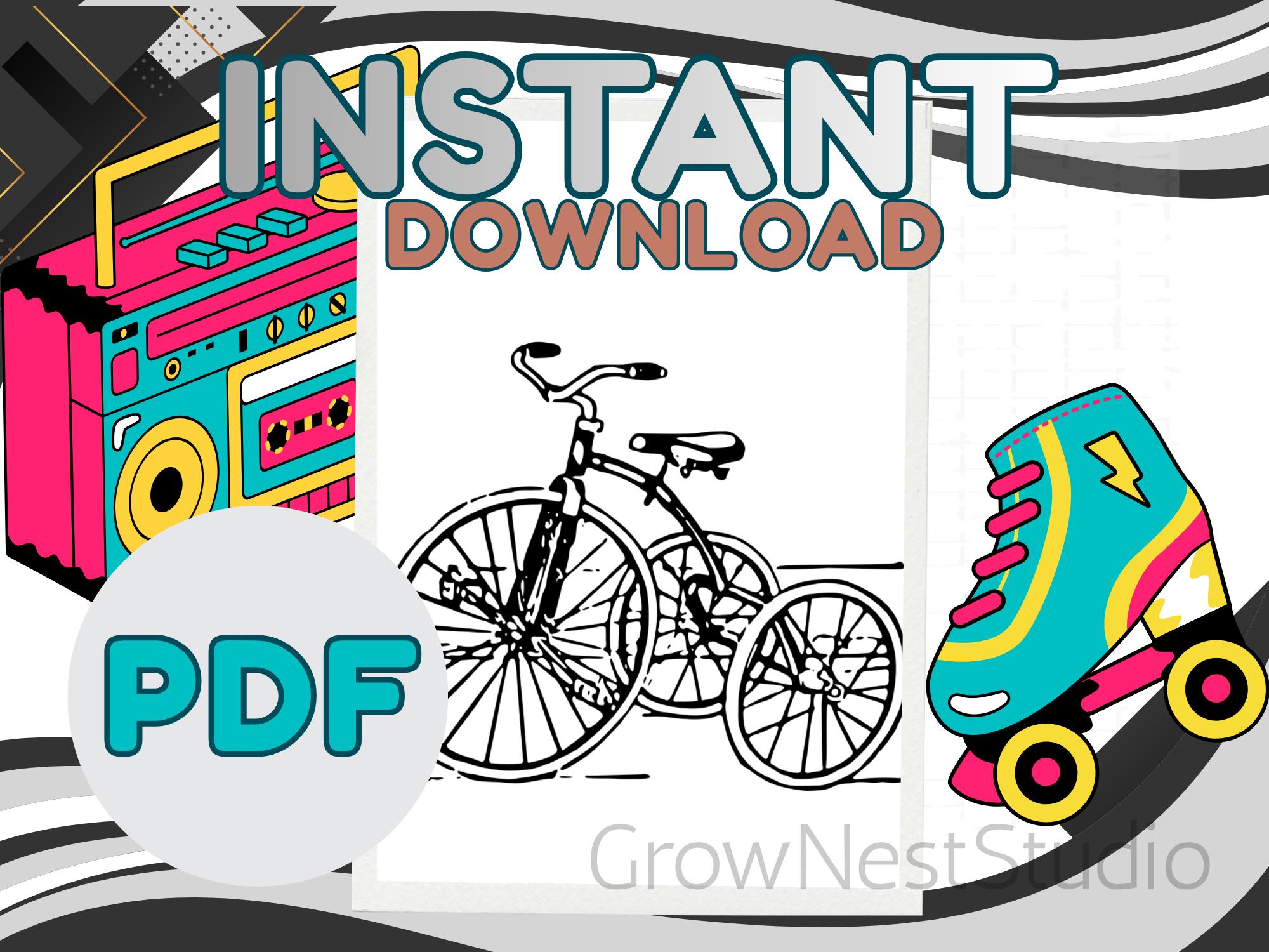 30 Retro Coloring Pages Bundle: Printable, Instant Download, All Ages ...