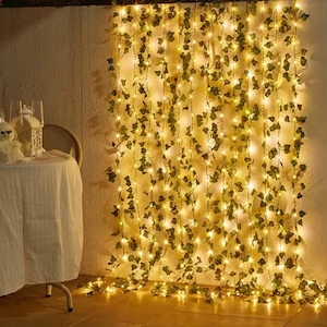 Fleur feuille verte guirlande lumineuse vigne artificielle guirlande lumineuse guirlande à piles pour mariage arbre de Noël décor à la maison chambre confortable