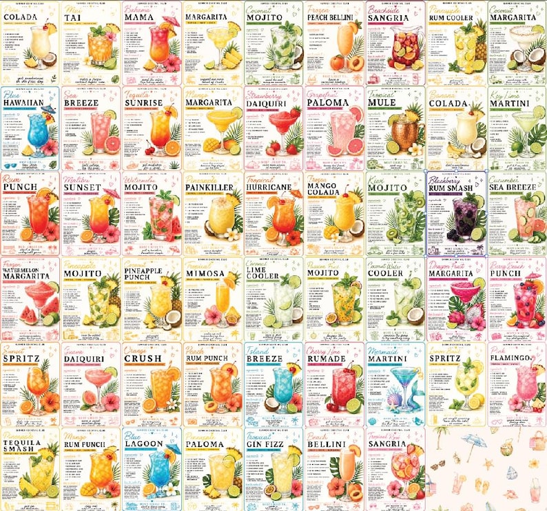 summer-cocktail-recipe-with-most-likely-to-cards-52-cards-etsy-uk