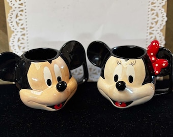 Mickey Mouse & Minnie Mouse Figural Mugs (Set of 2)