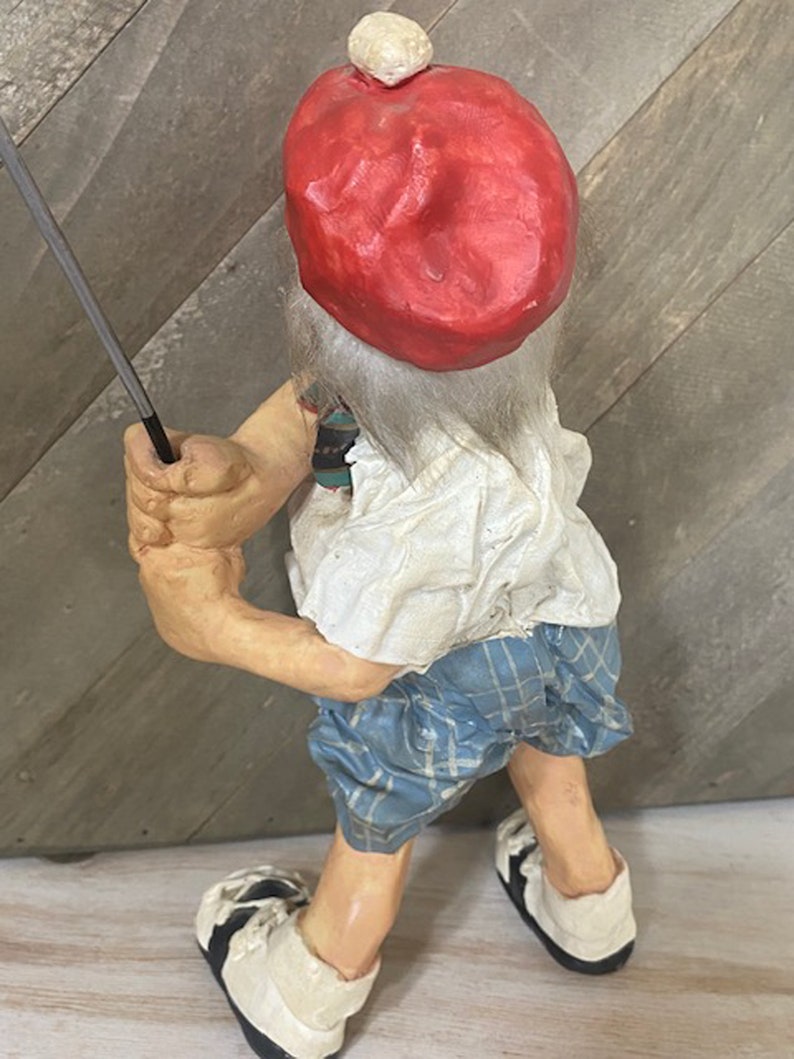 Swinging Golfer White Hair Hat Hand Crafted Figure Cast Art Industries /The World's Greatest Golf Jokes image 4