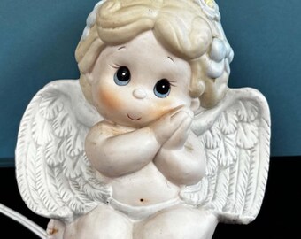 Vintage Precious Moments Night Light Angel Boy With Flashlight - Etsy