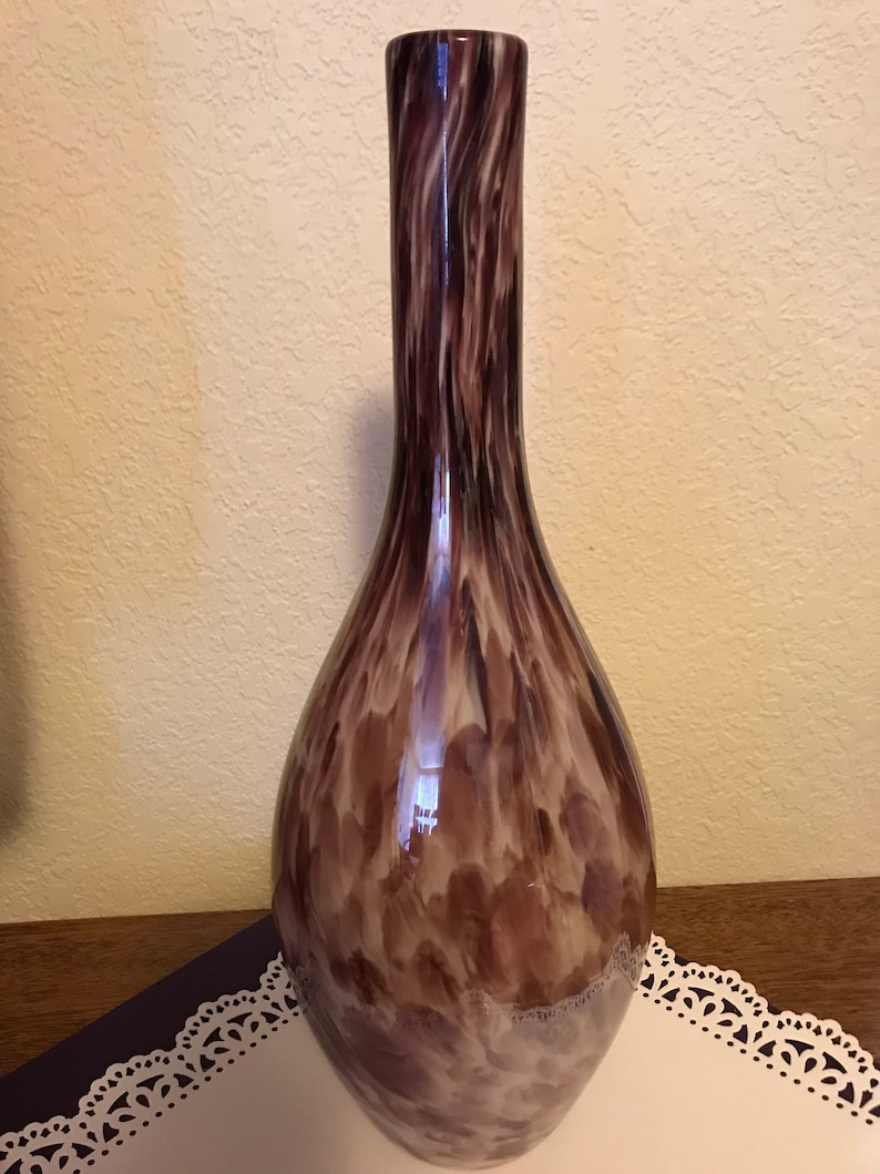 Spatterware Three Layer Cased Glass Vase