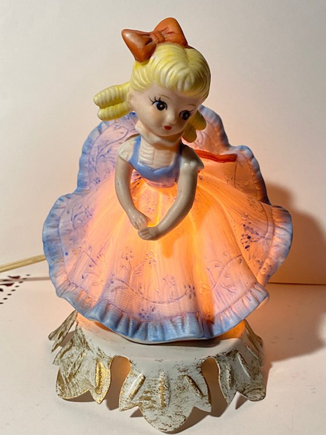 Vintage Little Girl Night Light Aladdin Giftware 1960's Etsy