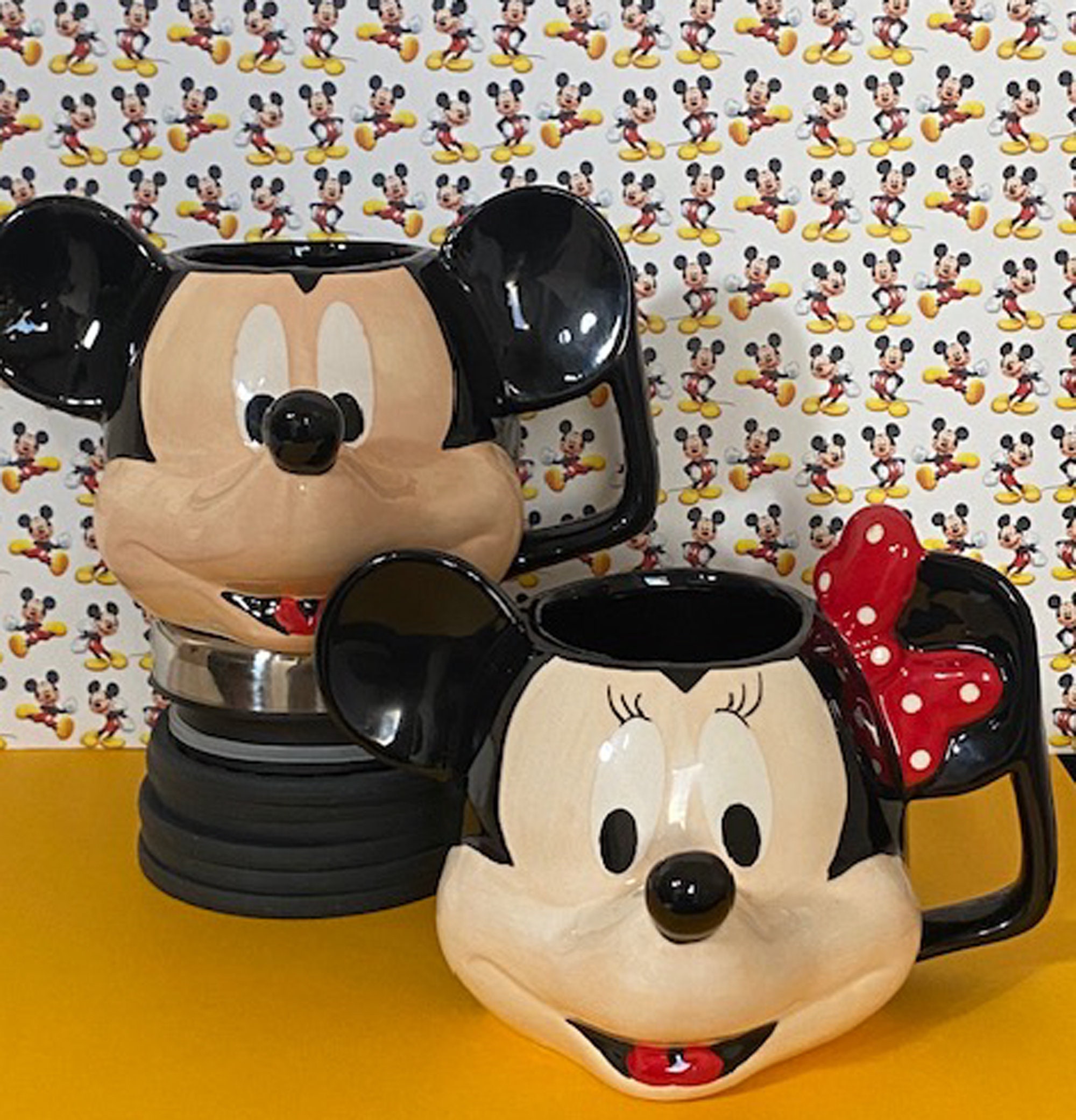 Disney Mickey Mouse Laughing Ceramic Espresso Mug with Spoon