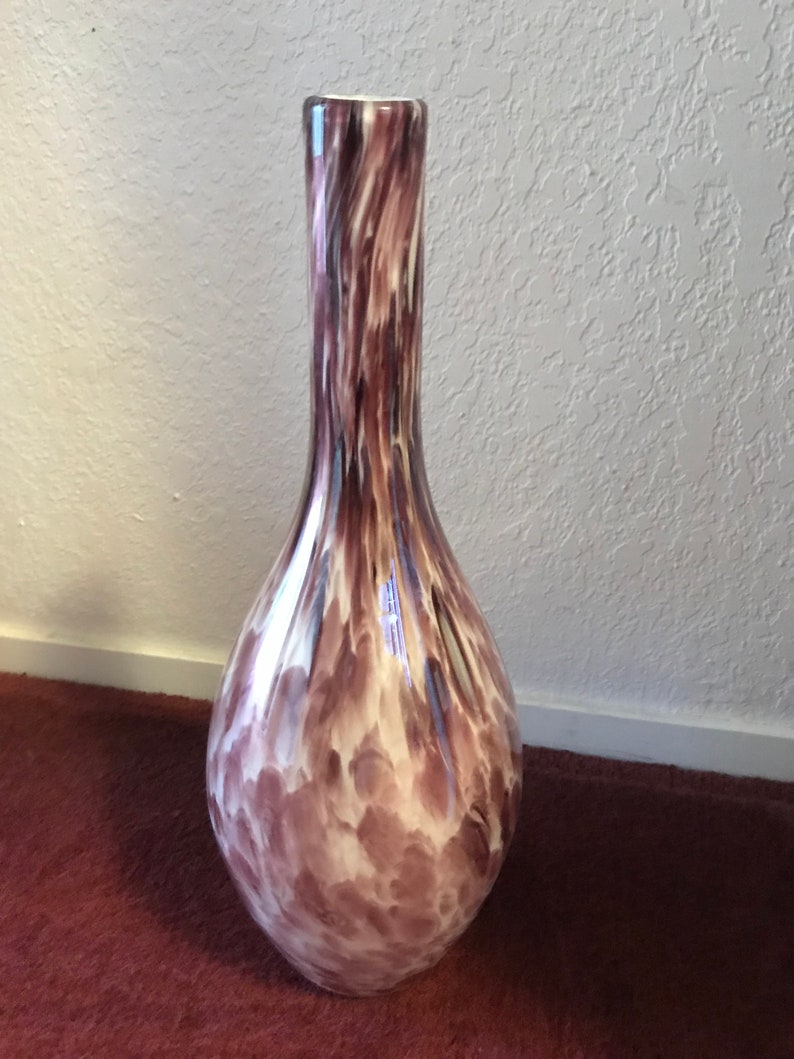Spatterware Three Layer Cased Glass Vase