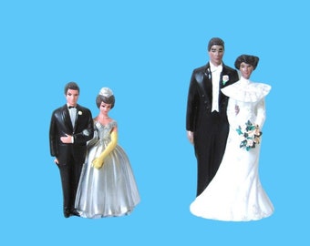 Vintage Wilton Cake Topper:  Choose Dark Skinned Couple or Silver/25th Wedding Anniversary