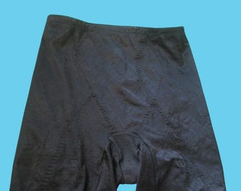 Black Vintage Panty Girdle with Garter Straps; Size Small Flexees