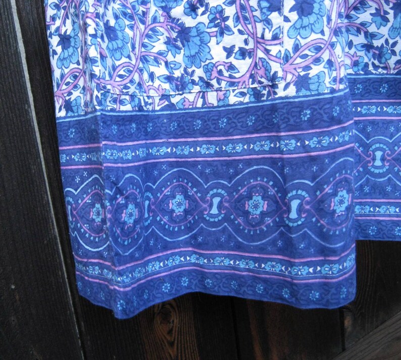 Low-Waist Cotton Knee-Length Grungy Pocketed OnesieSunsuit Blue /& Purple Floral Romper; Large
