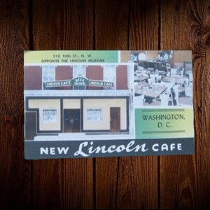 8 D.C./Va./Ocean City Md. Postkarten: Seltenes New Lincoln Cafe, Lafayette Hotel, Sheraton-Park, Mt. Vee, Evans Farm, Monticello Hotel, Antique