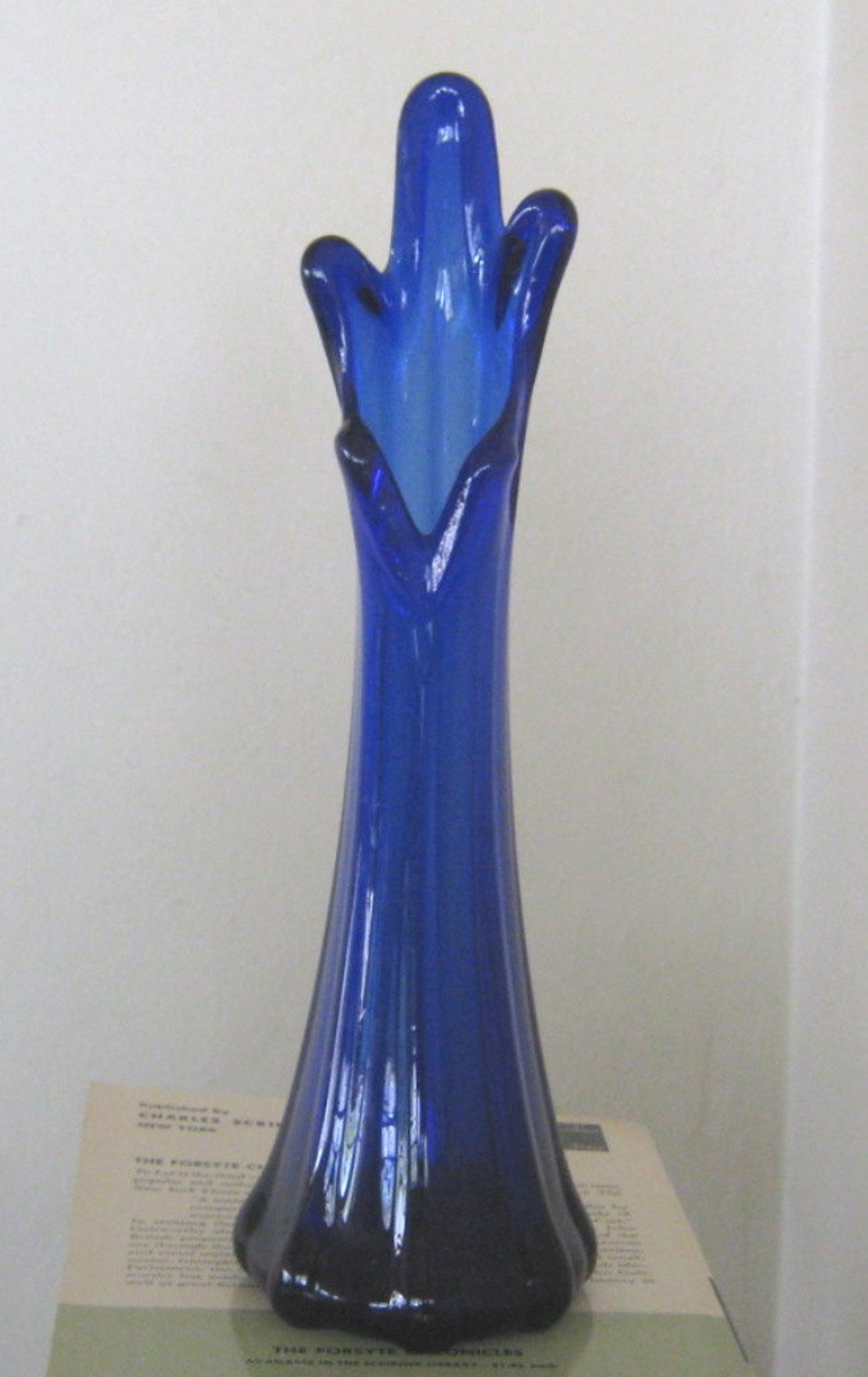 Vintage Viking Art Glass Vase / Cobalt Blue Swung Art Glass Etsy