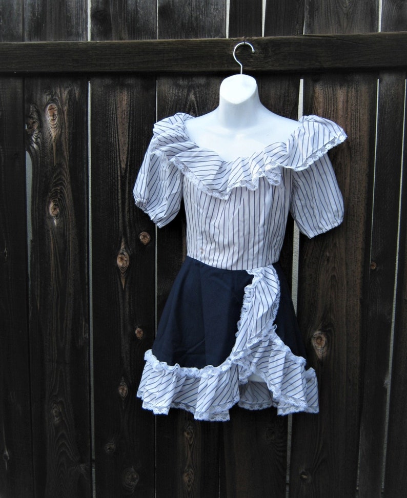 Costume uniforme de femme de chambre à rayures courtes à  Etsy