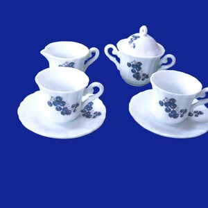 6 Blueberry Pattern Mini Tea Serving Pieces