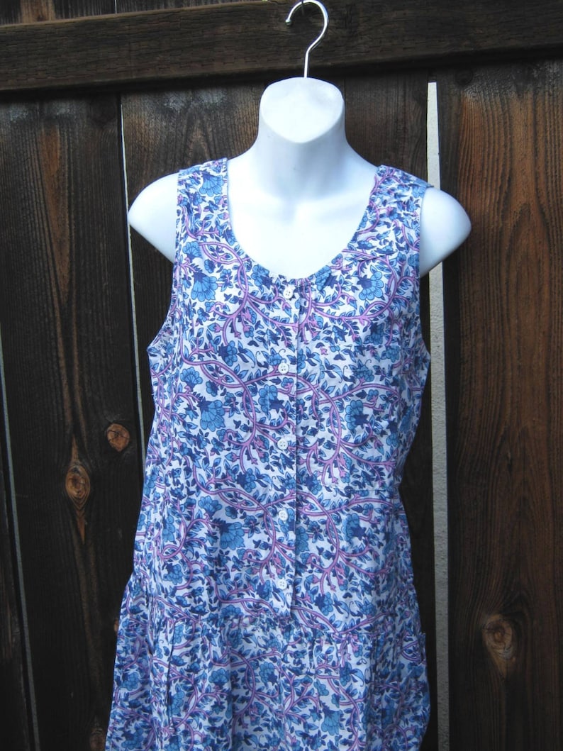 Low-Waist Cotton Knee-Length Grungy Pocketed OnesieSunsuit Blue /& Purple Floral Romper; Large