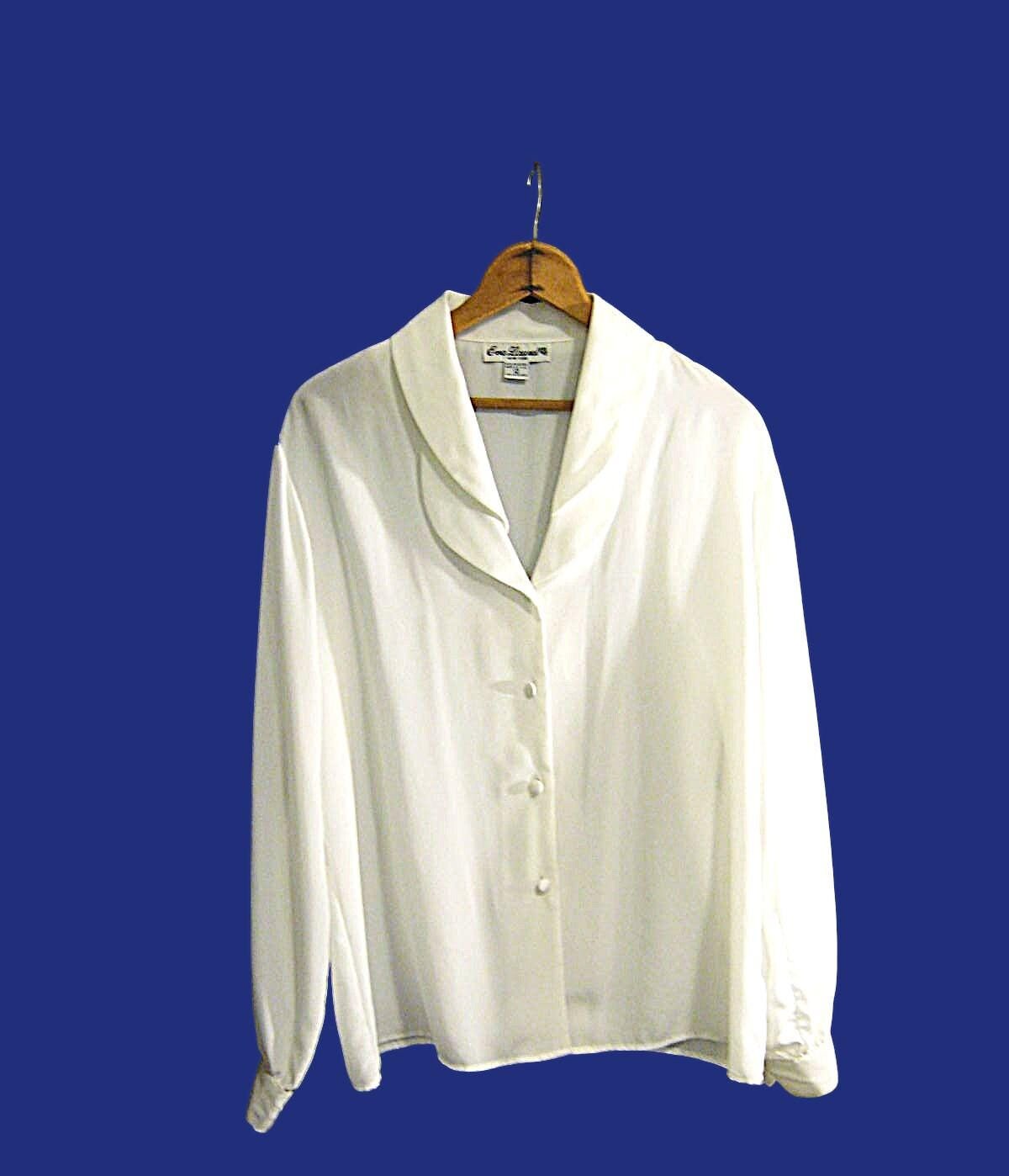Chemisier Femme Eva Laurel – Ivoire – Taille 8 – Dentelle Et Ornements Crochet – Occasion Très Bon état