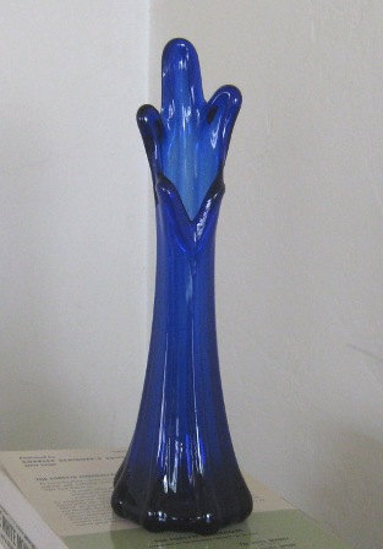 Vintage Viking Art Glass Vase / Cobalt Blue Swung Art Glass Etsy