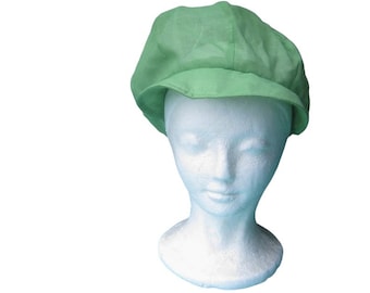 Lime Green Vintage Carnaby Street Style Mod Bubble/Cabbie Cap; Small-Medium Newsboy Hat