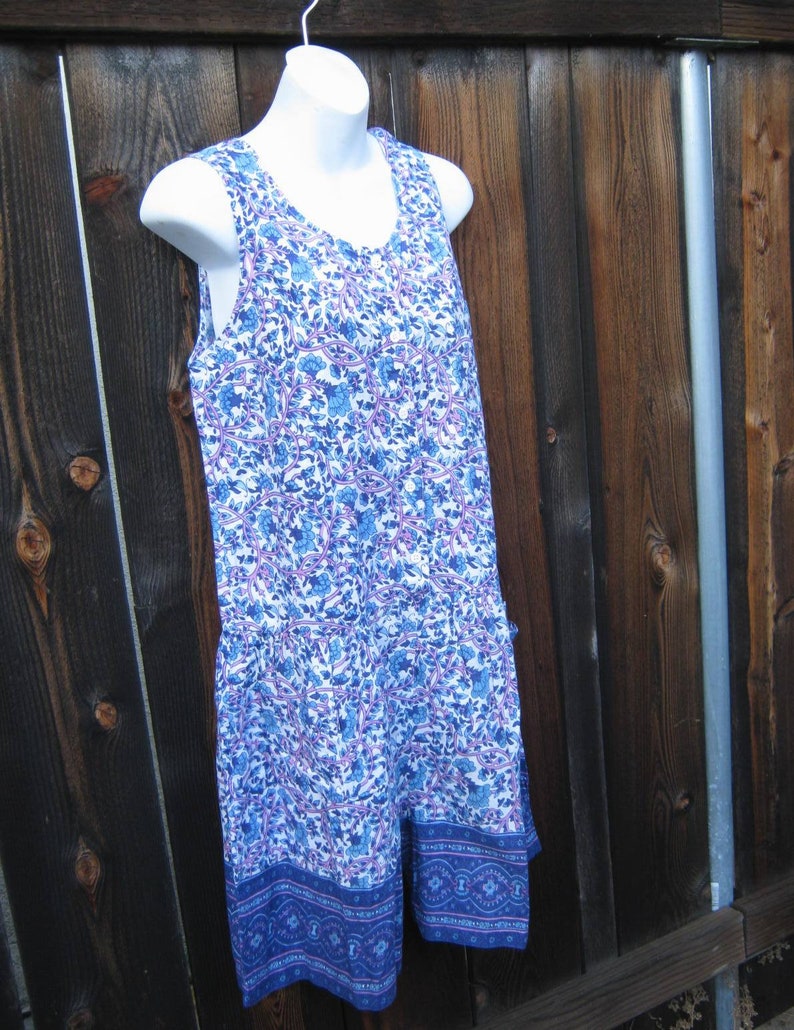 Low-Waist Cotton Knee-Length Grungy Pocketed OnesieSunsuit Blue /& Purple Floral Romper; Large