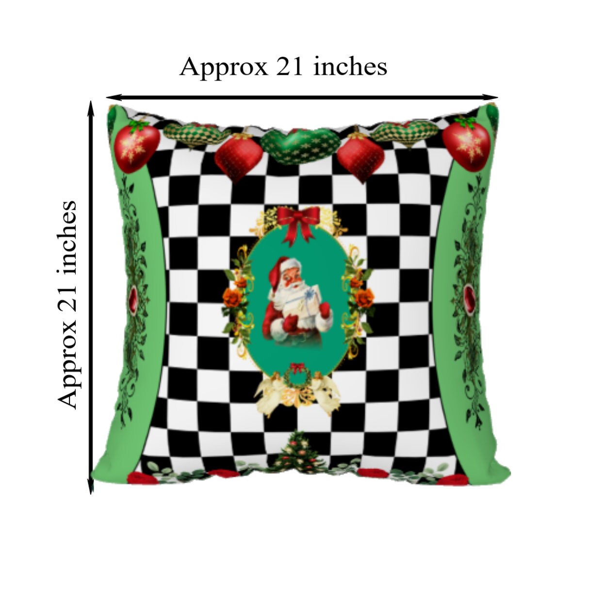 Black and White Check Christmas Pillow Cover 22 X Etsy Australia