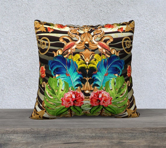 Luxury Cushion Cover Pillow Case Lumbar Pillow Big Peony Home Decorative Pillows