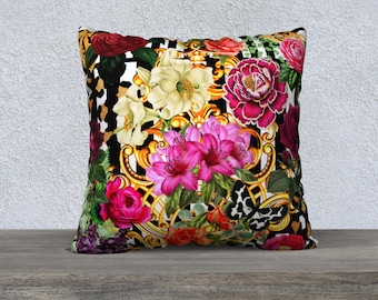 Butterfly Pillow Cover Maximalist Throw Striped High End Leopard Print Quirky Decor Vintage Style Funky Home Decor Sofa Pillow Spring Floral