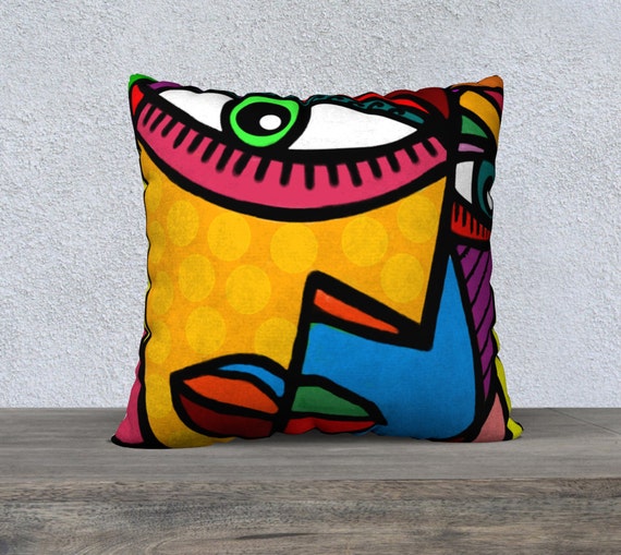 Art Picasso Style Face Pillow Cover Abstract Throw Pillow Cushion Cover