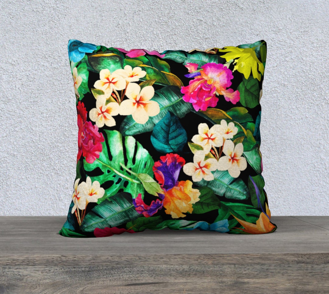 Tropical Floral Pillow Cover Sofa Pillow Decorative Pillow - Etsy Australia