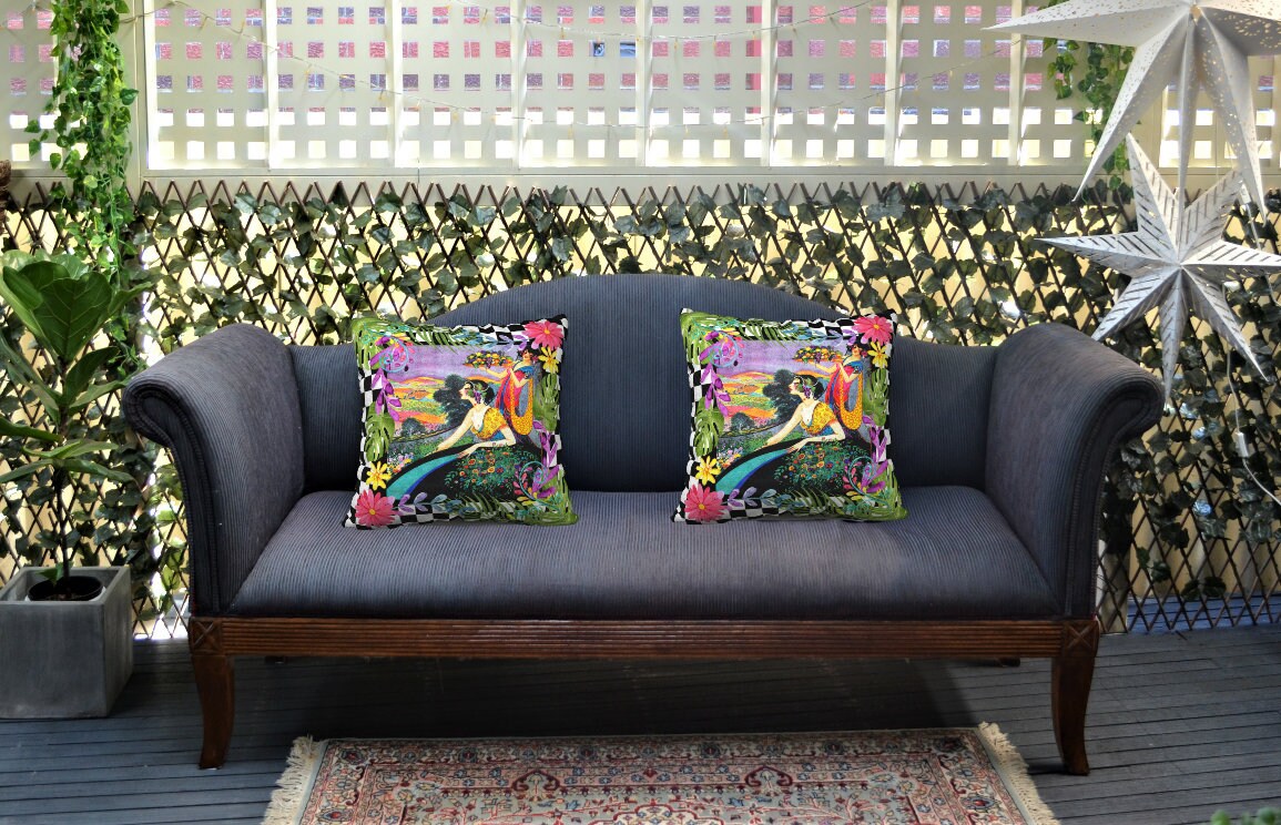 Art Deco Flapper Princess Pillow Cover, Black and White Checkerboard ...