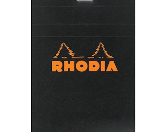 Bloc de notas Rhodia Classic Black Dot Grid: 15 x 21 cm, papel apto para pluma estilográfica, material de papelería para diario.